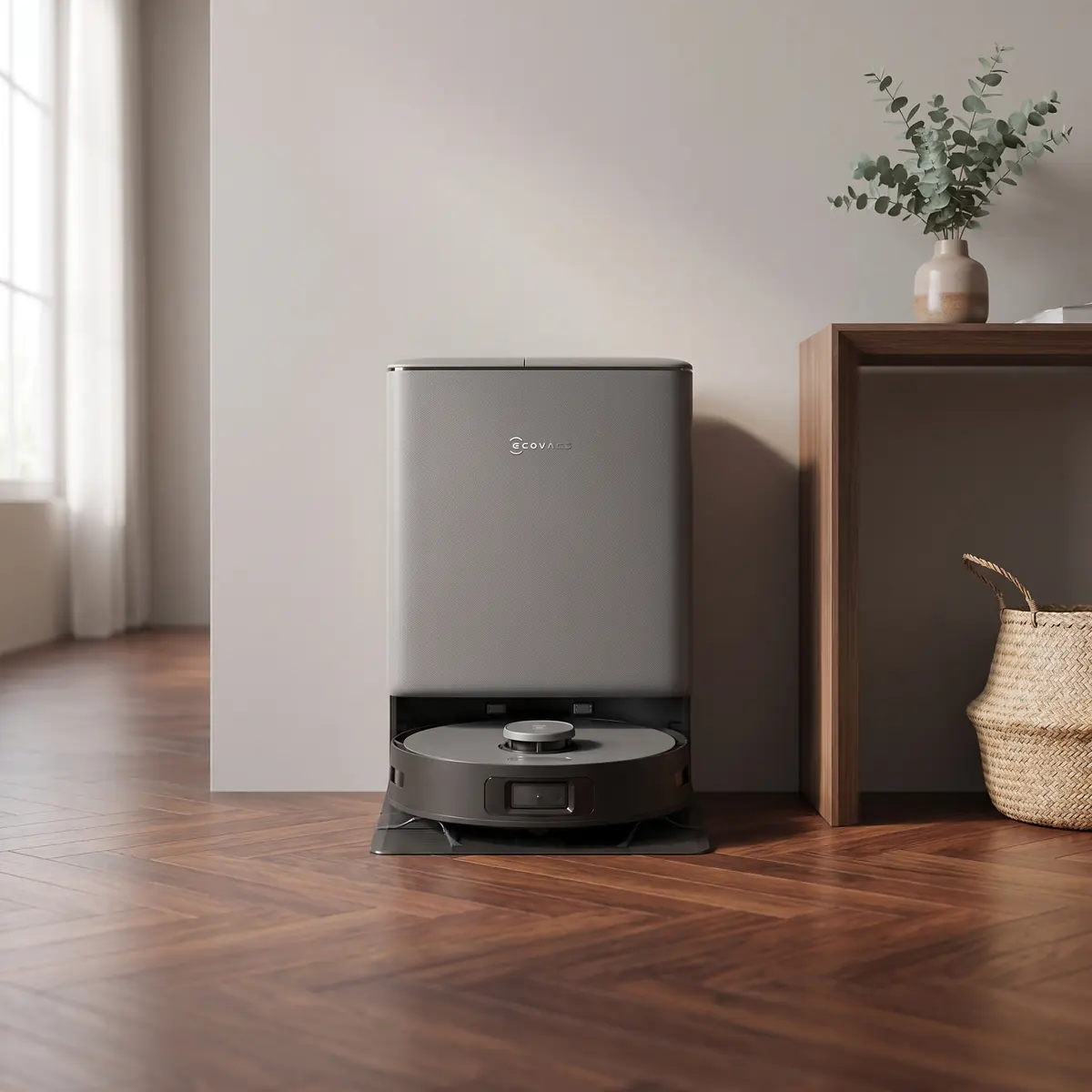 ECOVACS DEEBOT T90 PRO OMNI Saug- & Wischroboter (Schwarz) mit All-in-One