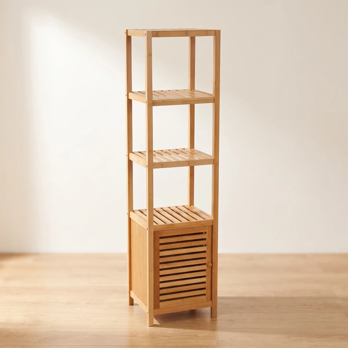 HOMCOM Badschrank natur Edelstahl