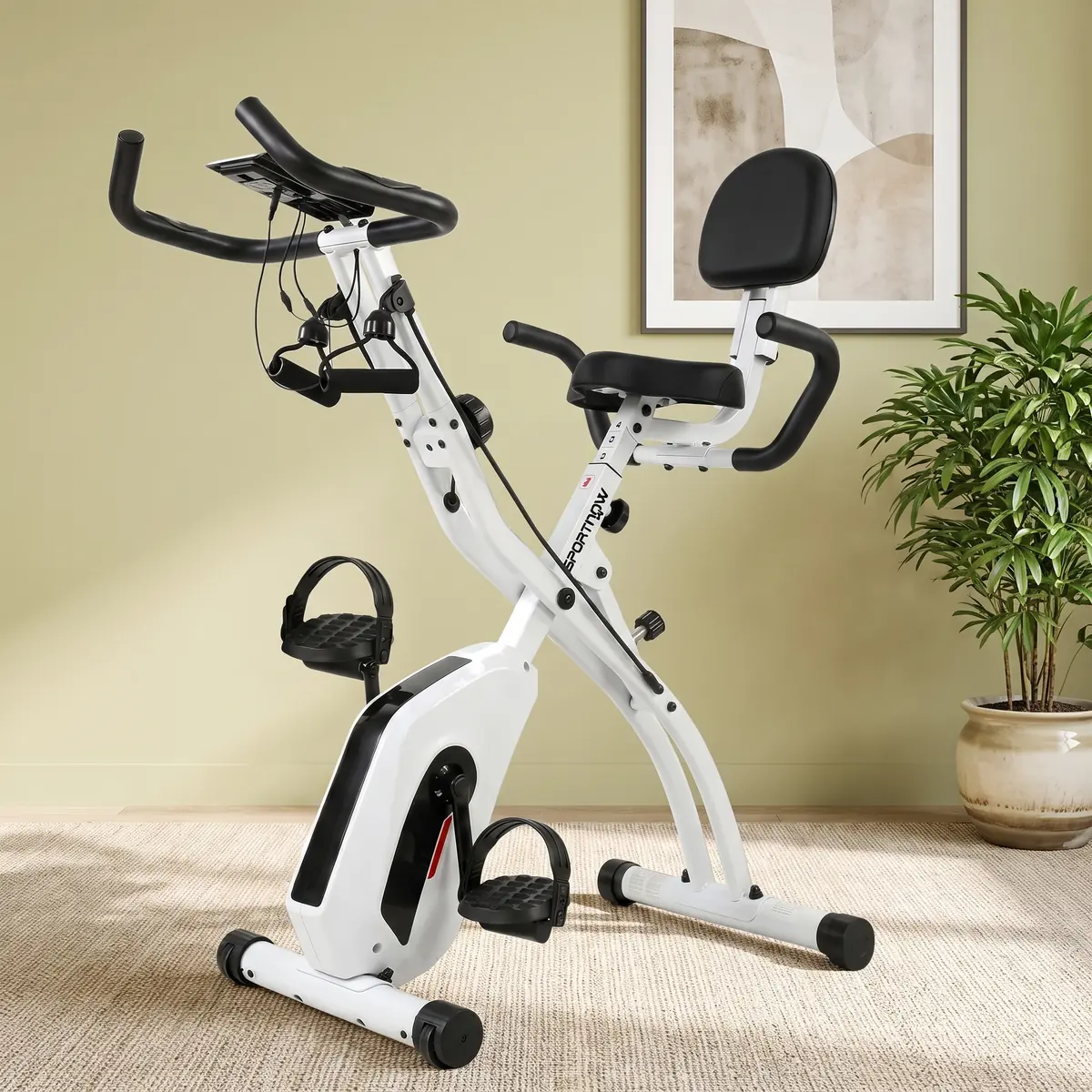 SPORTNOW Klappbarer Heimtrainer 3-in-1 mit Rückenlehne