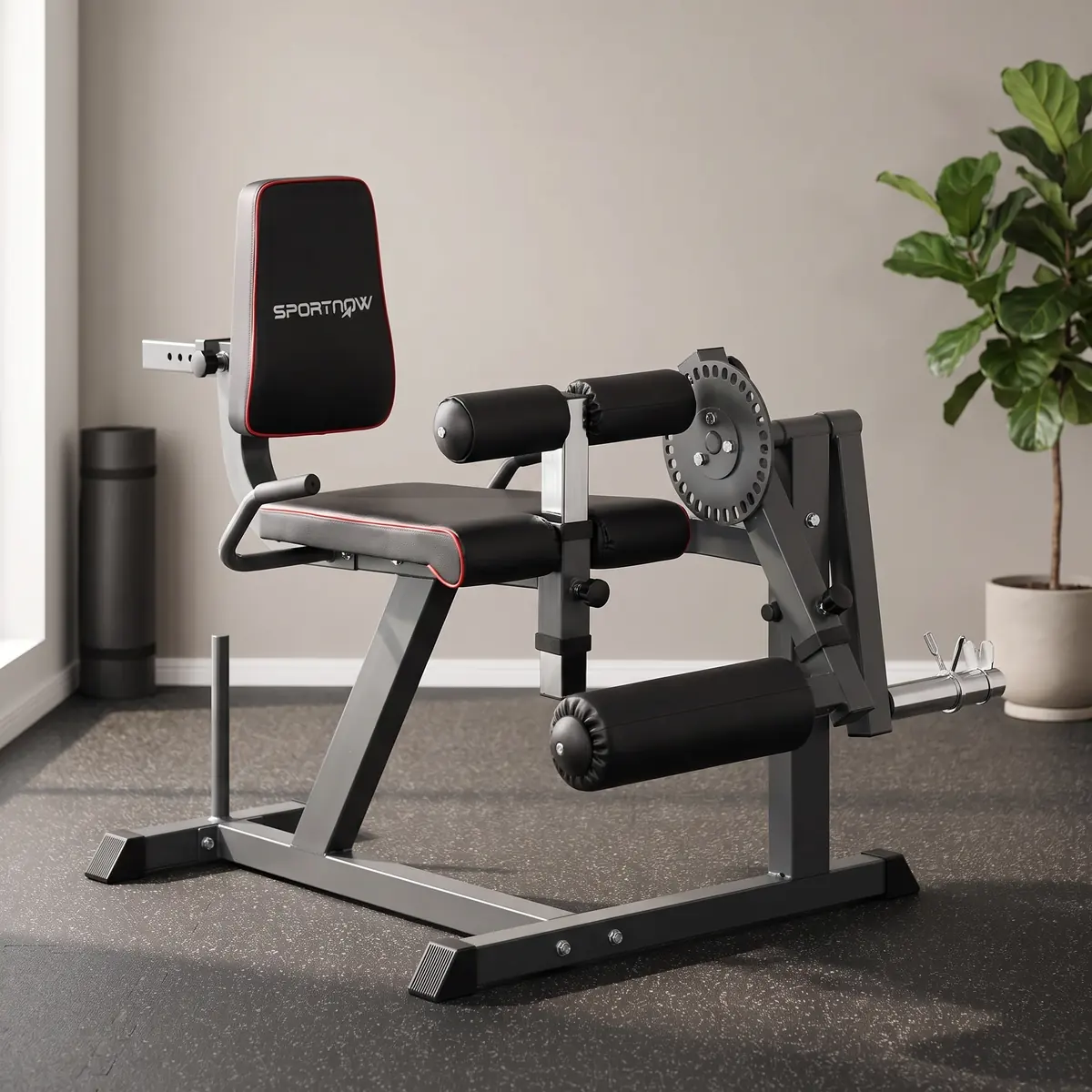 SPORTNOW Beinstrecker Verstellbar Beinbeuger mit Plattenbeladung Wadenmaschine