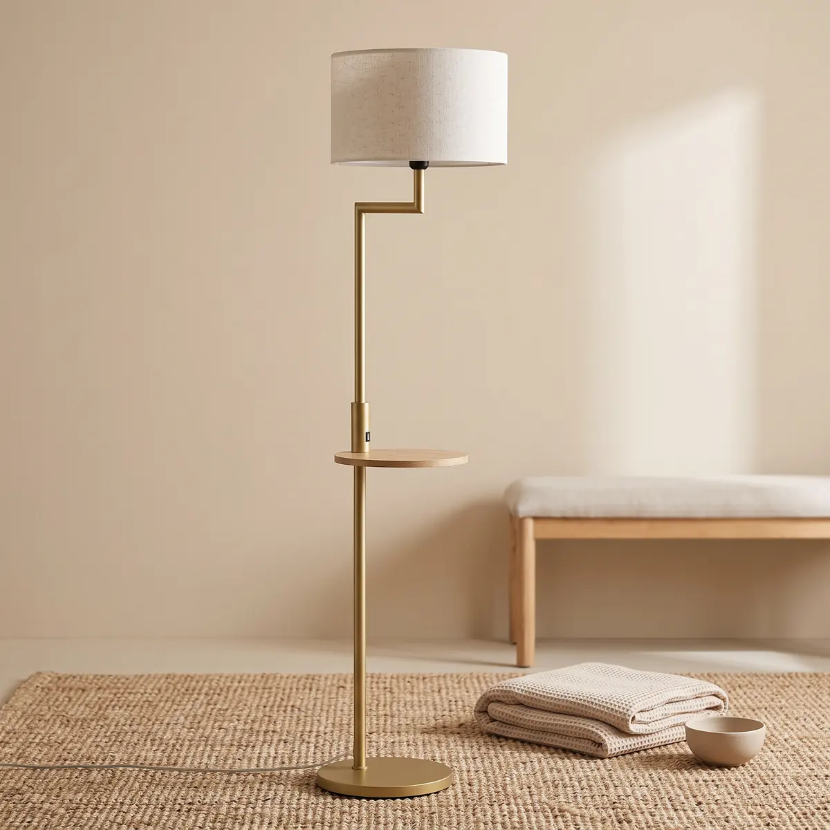 HOMCOM Stehlampe Modern mit Regal