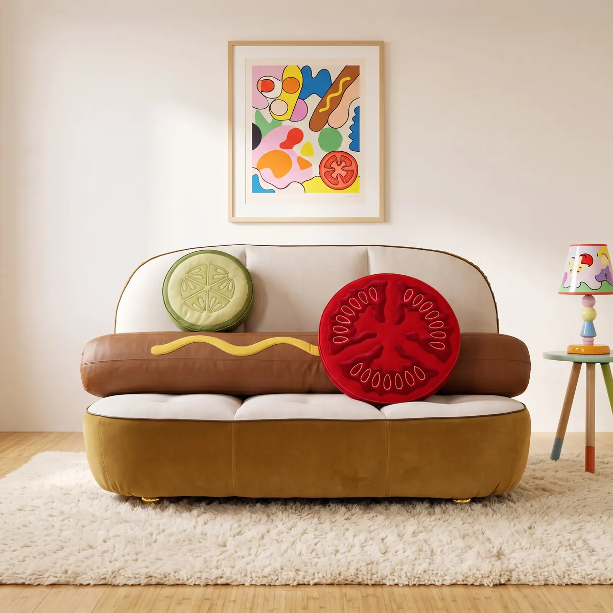 Dreisitzer Sofas Hot Dog Sofa mit Kissen