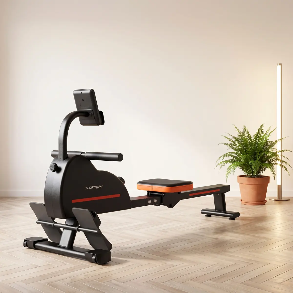 SPORTNOW Magnet-Rudergerät mit Bluetooth und App-Anbindung (Kinomap & Zwift)