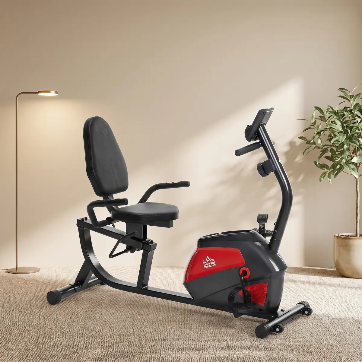 HOMCOM Liege-Heimtrainer mit Rückenlehne