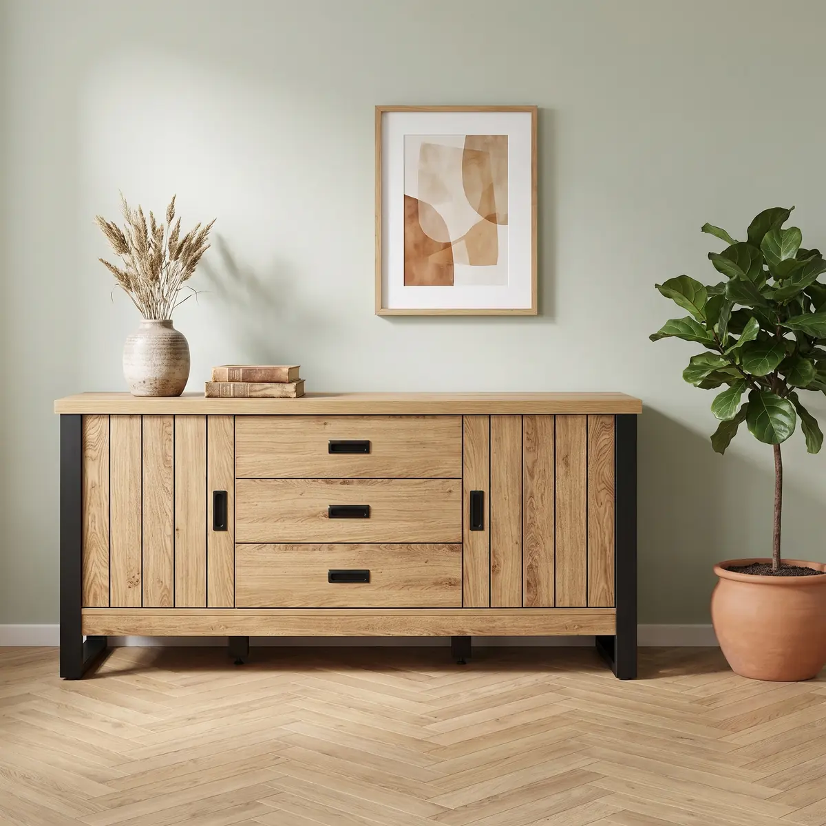 jahnke Sideboard RIVA SB 150 im Landhausstil aus Montana Eiche geölt