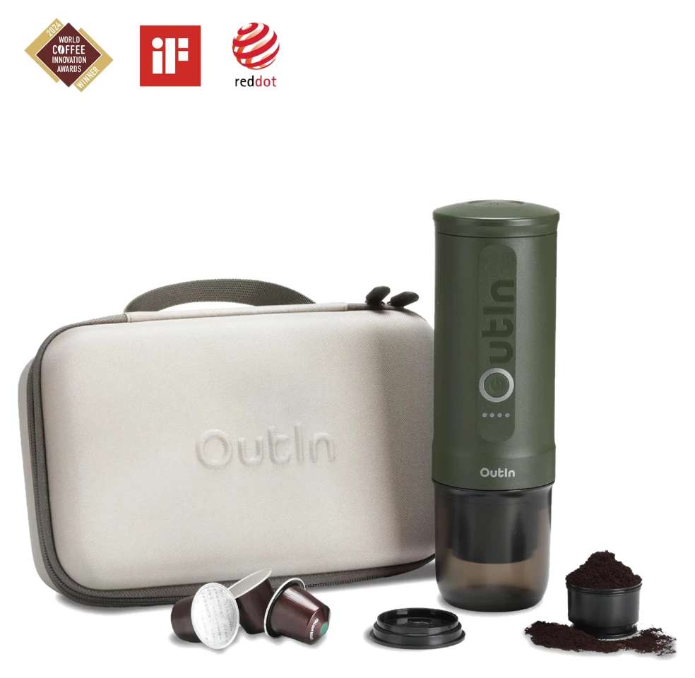 OutIn Espresso-Geschenkset für Reisende (Waldgrün)