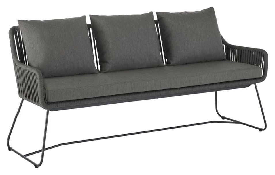 Diamond Garden Kreta Dining Bank -Dark Grey- Edelstahl Dunkelgrau