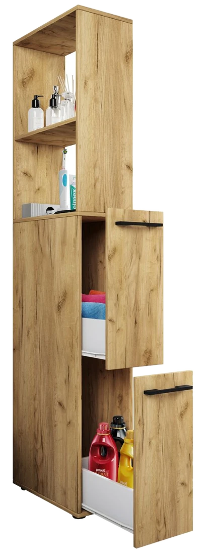 VCM Badmöbel Nischenschrank Raumteiler Badschrank Midischrank Schublade Sadilo