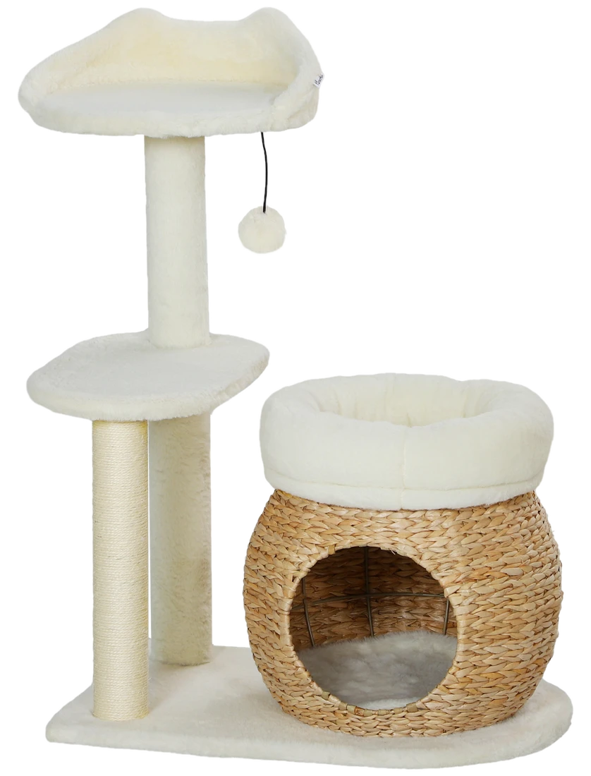 PawHut Kratzbaum 79 cm Katzenbaum mit Katzenhöhle