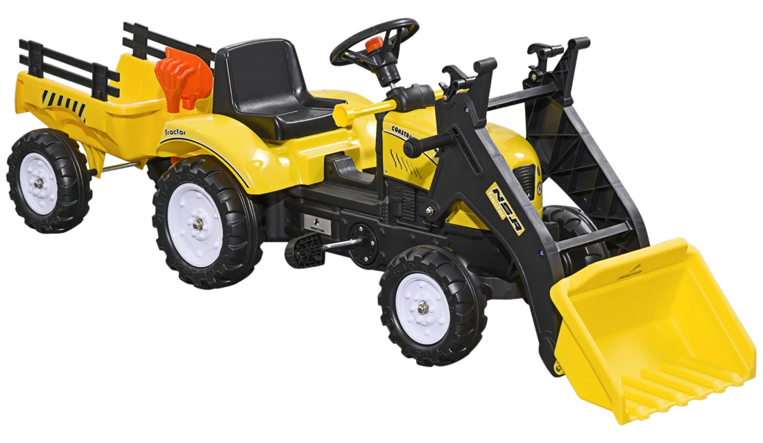 HOMCOM Trettraktor mit Anhänger