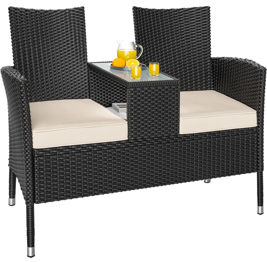 Casaria® Polyrattan Kino Bank