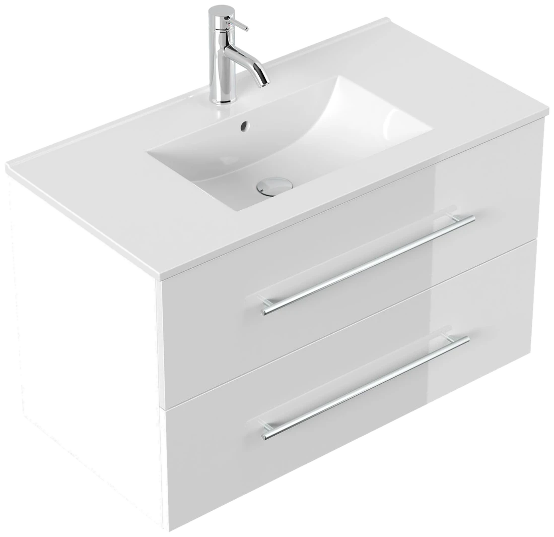 Posseik Badmöbel Homeline 90 weiss hochglanz