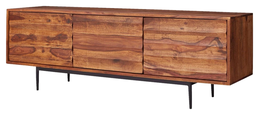 Wohnling Lowboard natur schwarz lackiert
