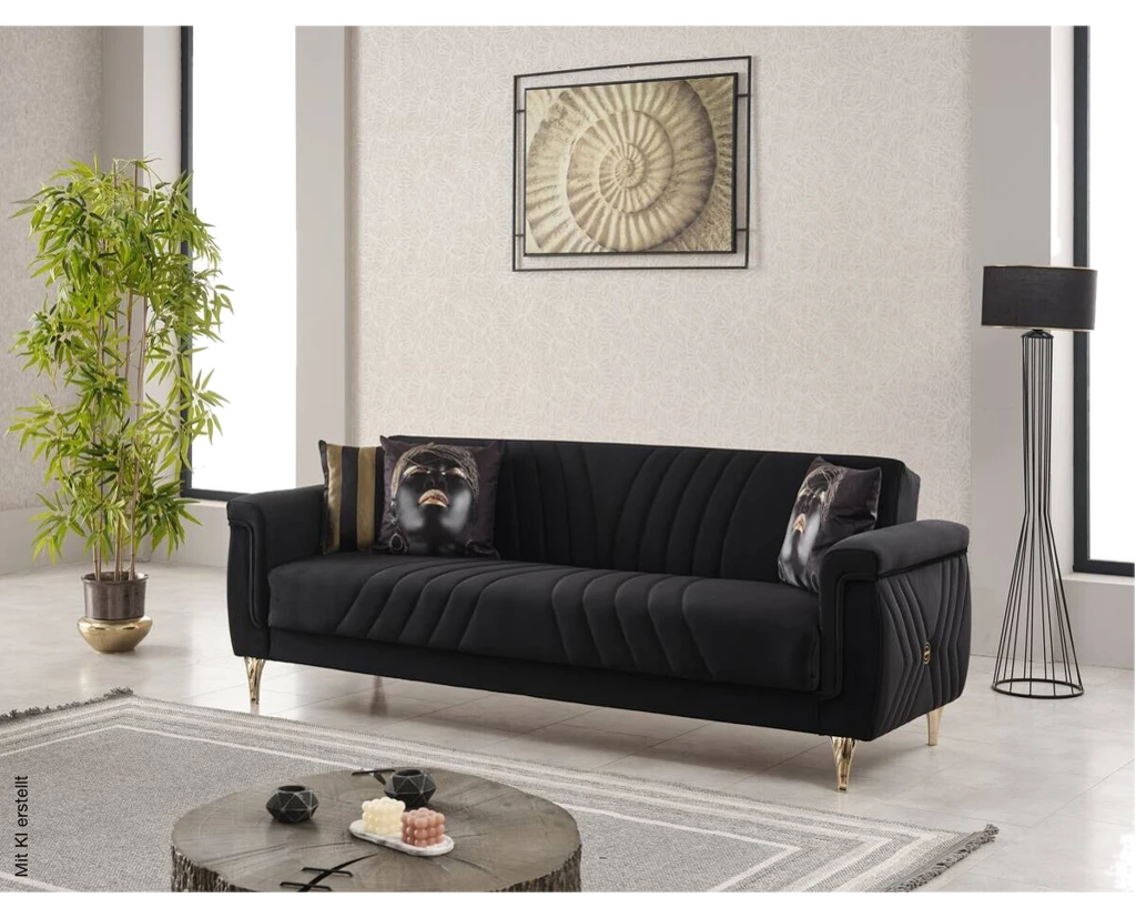Schlafsofa Lozan schwarz Microfaser