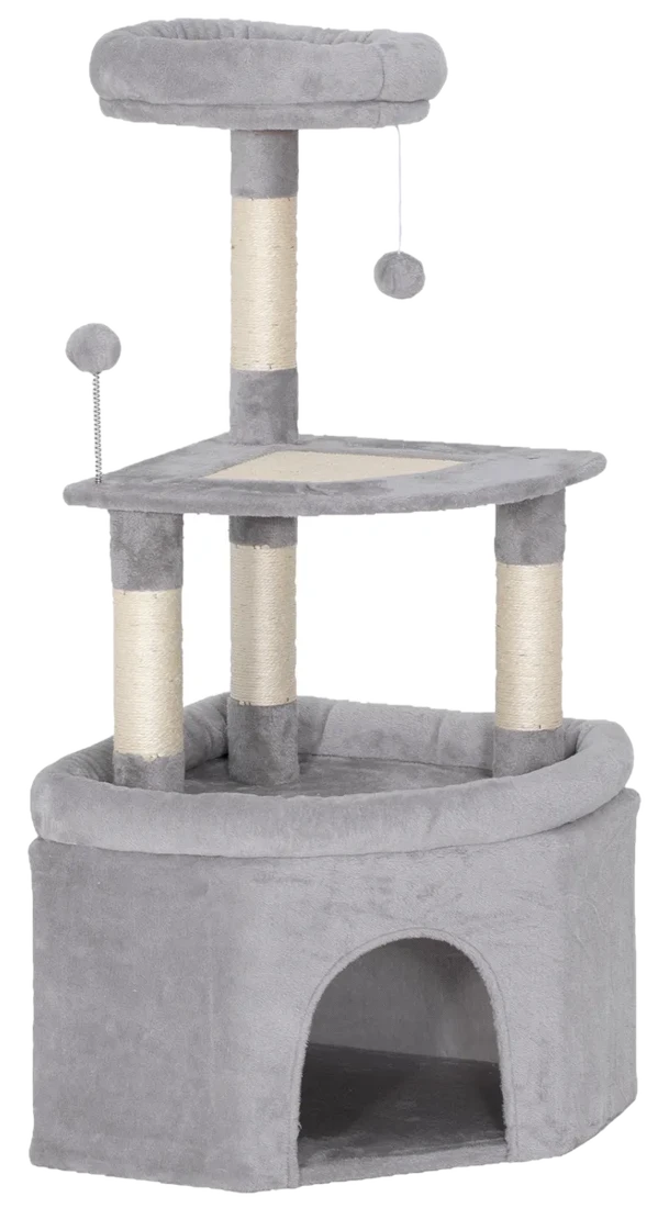 PawHut Kratzbaum 114 cm Katzenspielzeug mit Sisal-Kratzflächen