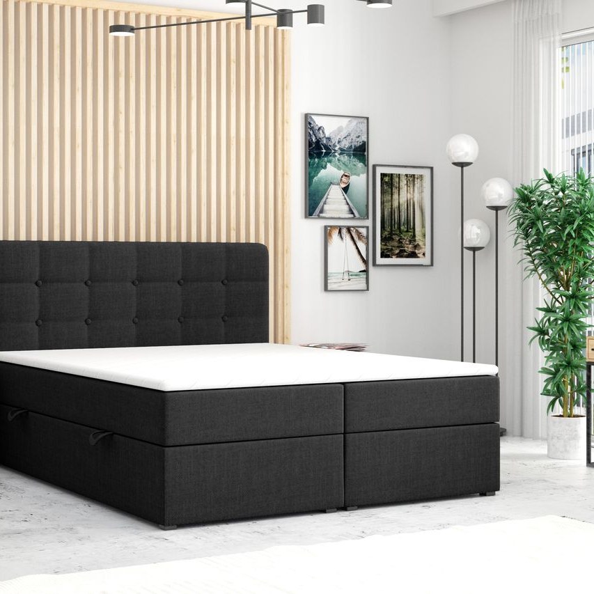 Möbel Punkt Boxspringbett PRAG Chesterfield mit Bettkasten