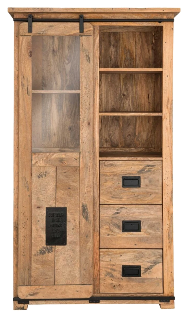 Mr. Deko Vitrine Florenz Mango Vintage 100 x 45 x175 cm