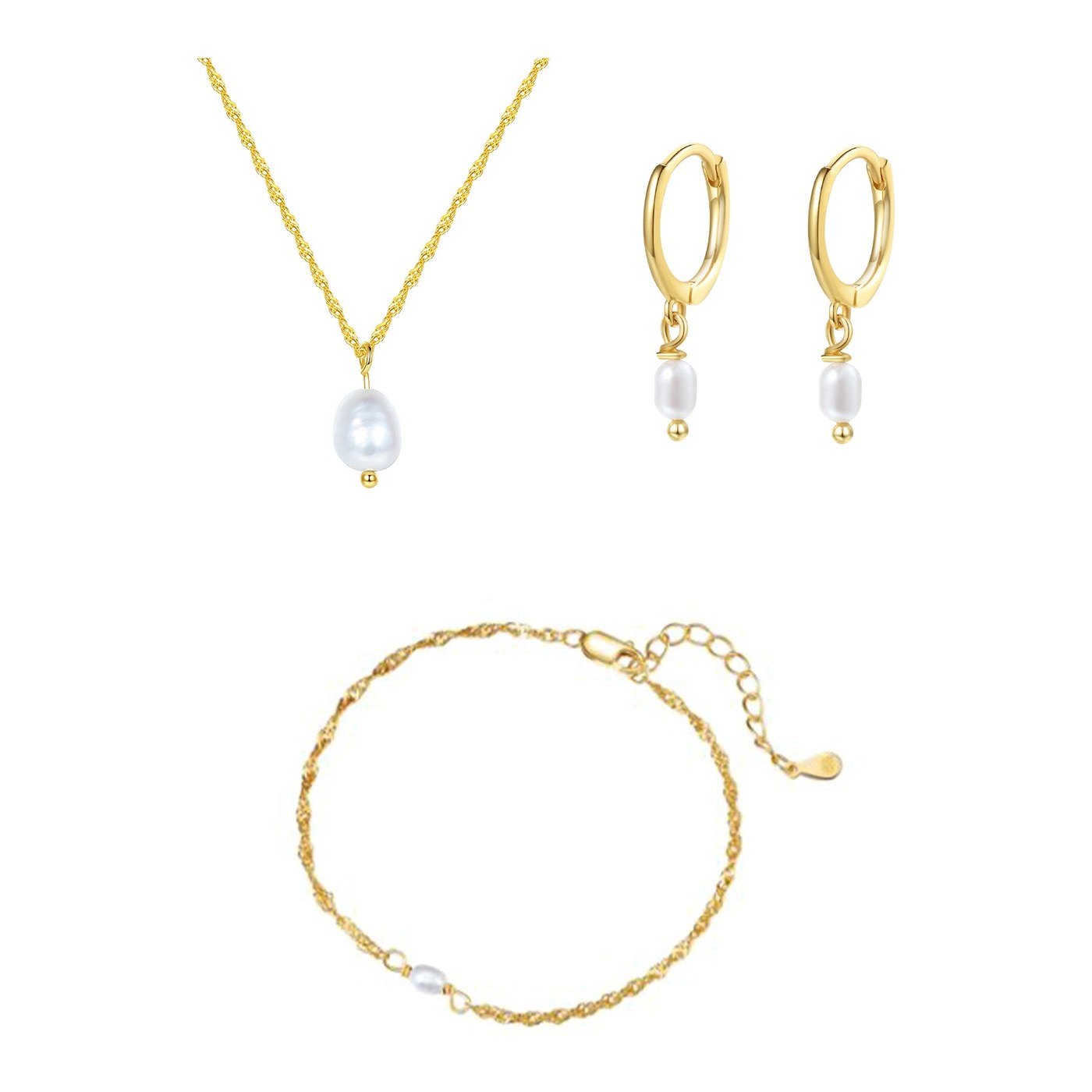 Hey Happiness Perle Schmuck-Set Sterlingsilber