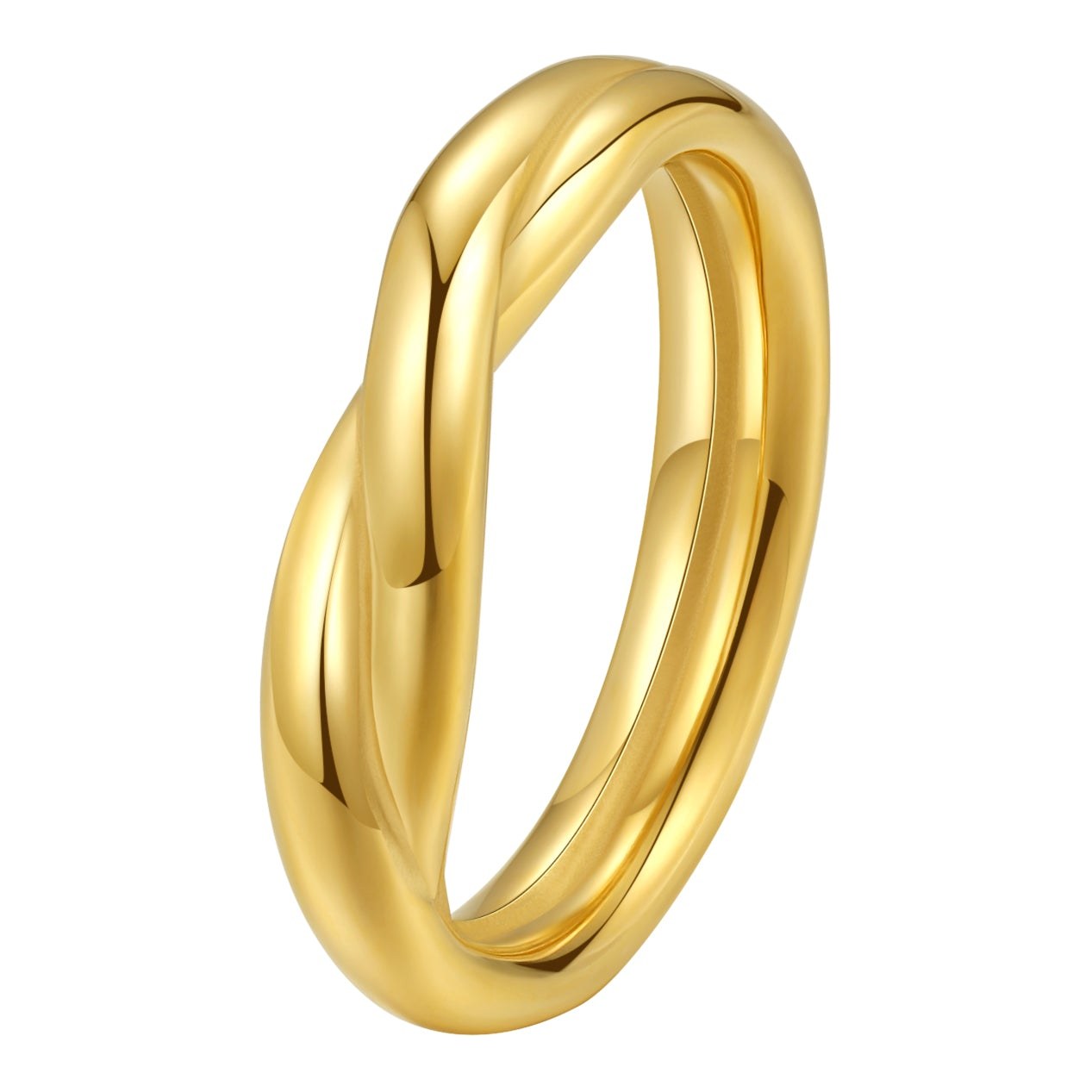 Hey Happiness Criss Cross Ring Edelstahl – Gold / Ø 16.5 mm