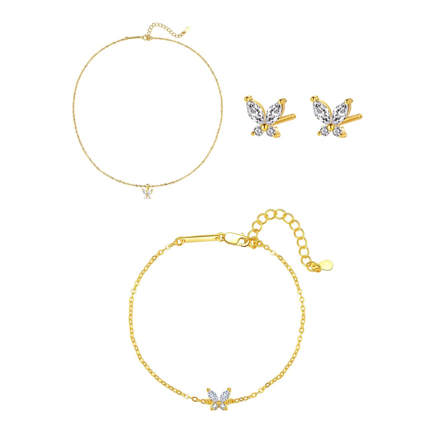 Hey Happiness Edelstein Butterfly Schmuck-Set Sterlingsilber
