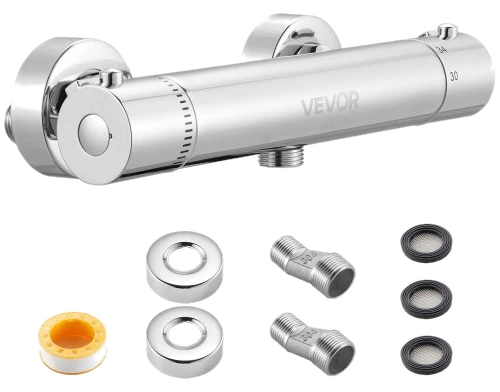 VEVOR Duscharmatur mit Thermostat Duschthermostat mit 38 °C Sicherheitsschloss