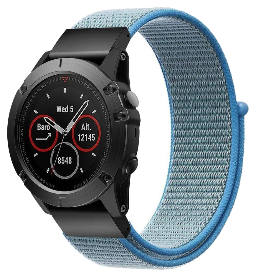 Strap-it Garmin Quatix 3 / 6x / 7x Solar Nylonarmband (Hellblau)