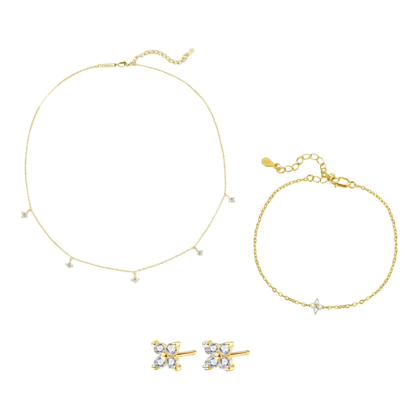 Hey Happiness Floret Schmuck-Set Sterlingsilber