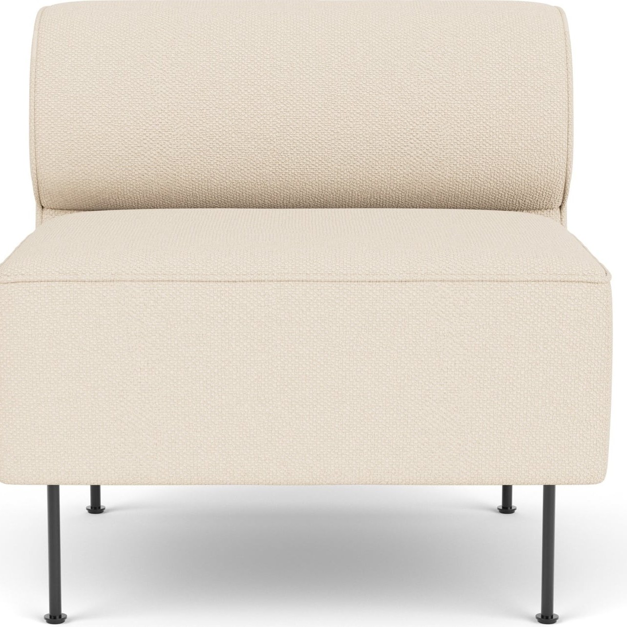 Sofas und Couches Eave Mittelelement Modulsofa 80 cm cremefarbig auf schwarzen Stahlbeinen