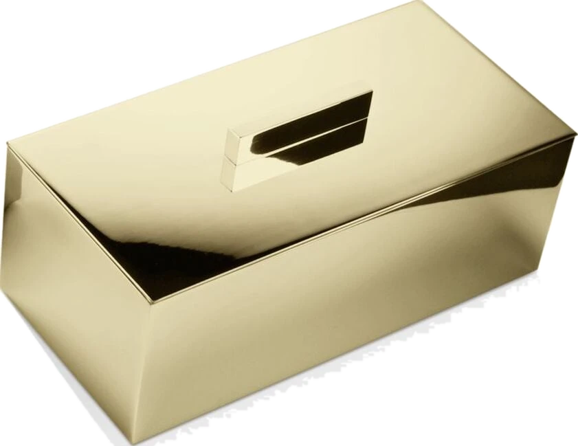 Aufbewahrungsbehälter Corner Badezimmerbehälter 25 cm goldfarben mit Deckel