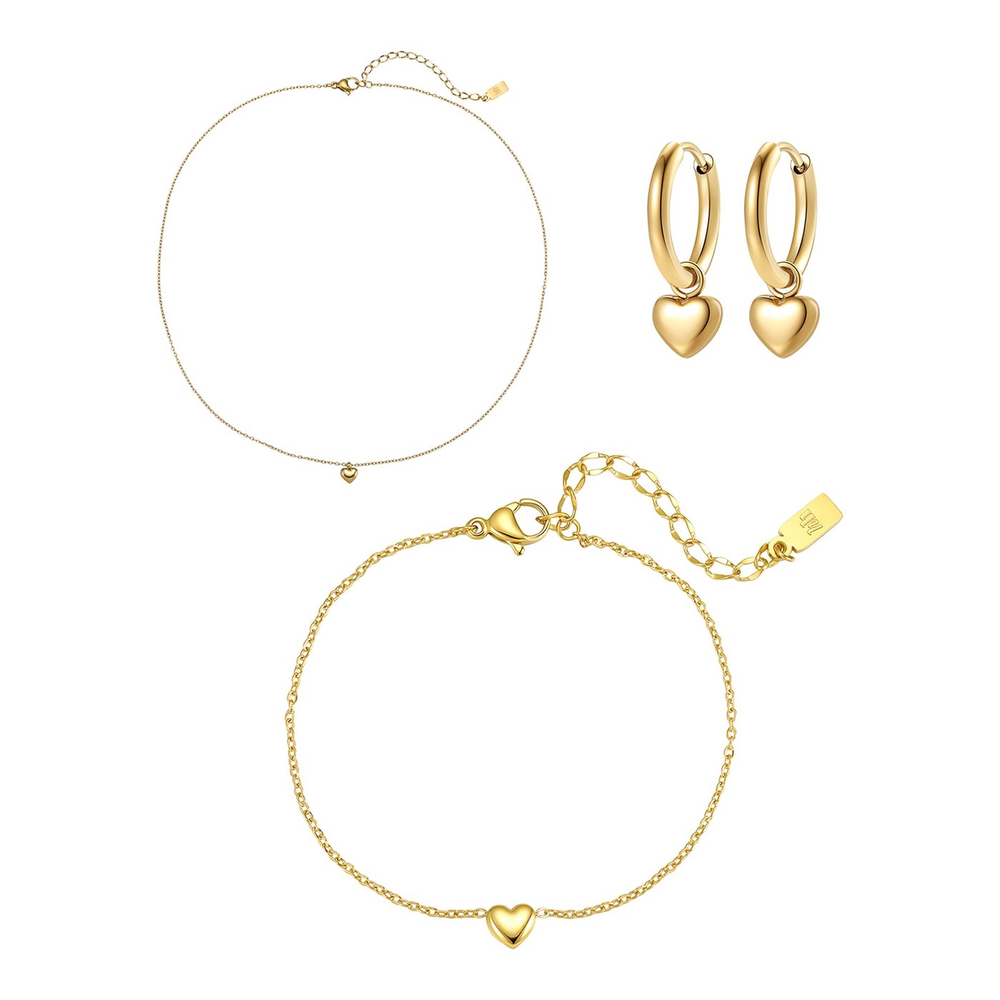 Hey Happiness Chunky Herz Schmuck-Set wasserfest