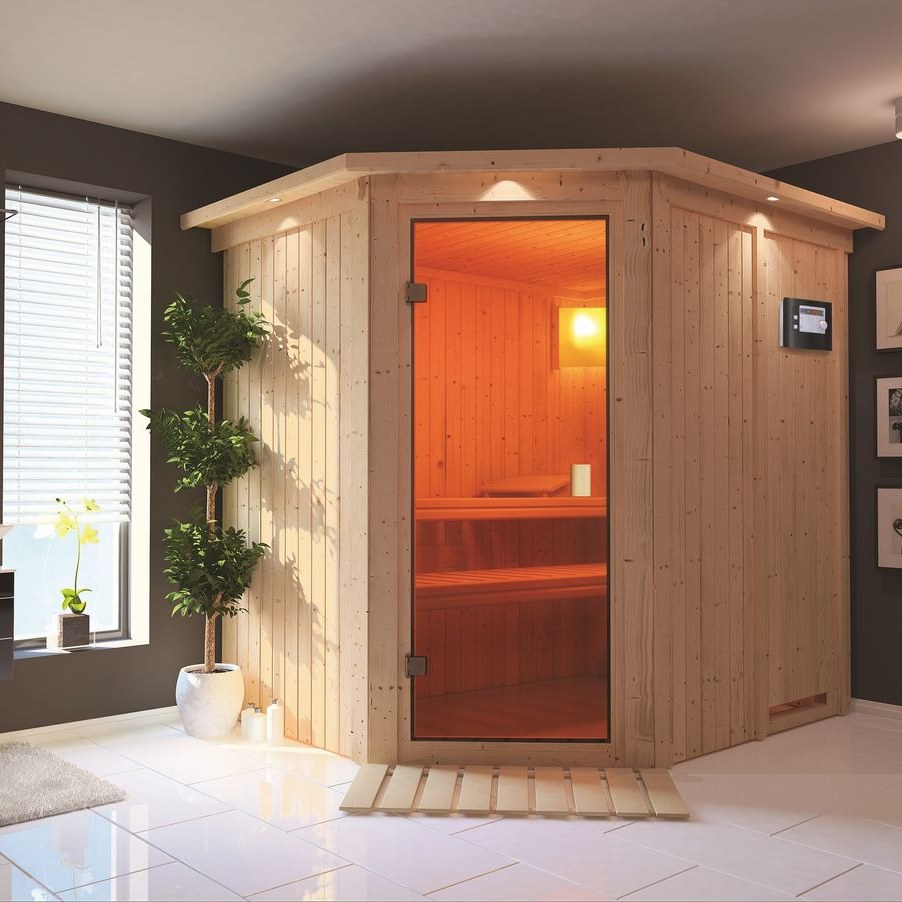 Karibu Sauna mit Eckeinstieg Margarita