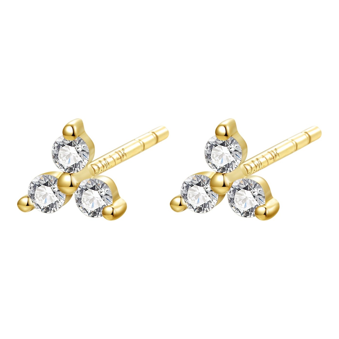 Hey Happiness Trinity Ohrstecker 14K Gold – Gold / Single