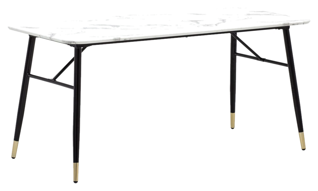 FineBuy Esszimmertisch Weiß Esstisch in Marmor-Optik Modern