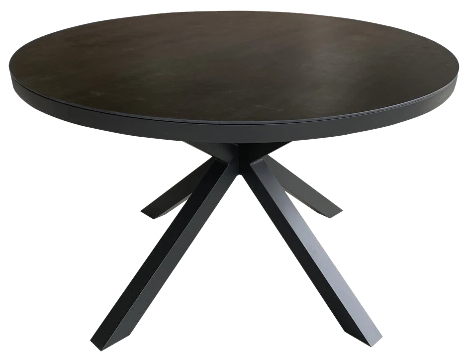 Mr. Deko Tisch Malaga 120 cm rund dark grey Aluminium