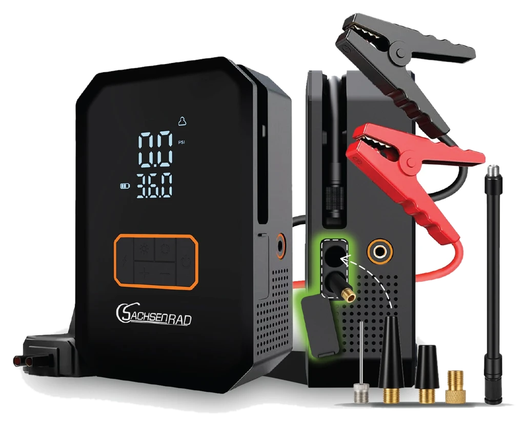 SachsenRAD Air Power Start Starthilfe-Powerbank mit Kompressor