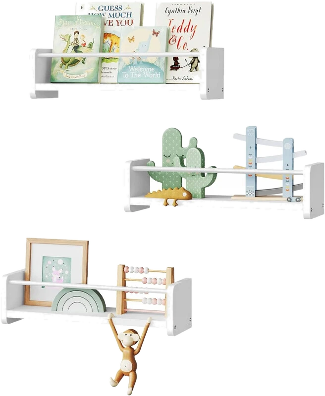Woltu Hängeregal 3er Set – Wandregal weiß für Wohnzimmer
