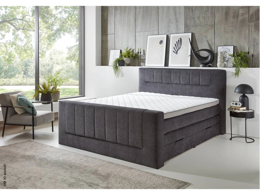 Boxspringbett Kenosha anthrazit