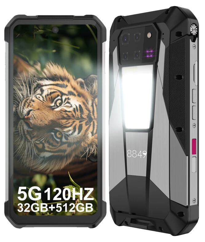 Unihertz Tank 3 Pro 5G Robustes Smartphone: Projektor-Handy mit 23800 mAh Akku