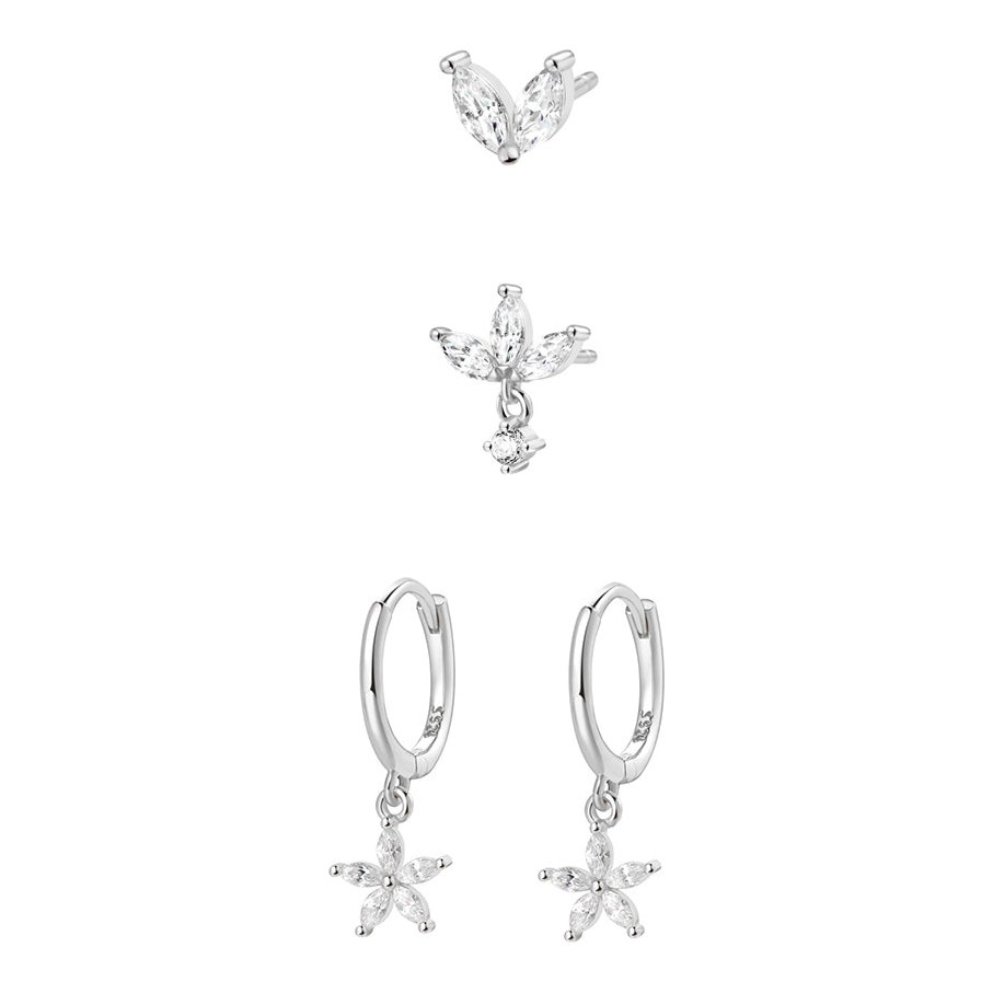 Hey Happiness Flower Ohrringe Set Sterlingsilber