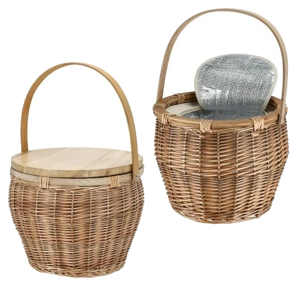 Cepewa Picknickkorb aus Rattan incl. Isoliertasche