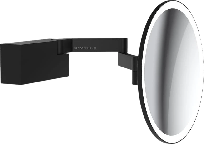 Schminkspiegel Vision Kosmetikspiegel mit 5x Vergrößerung schwarz matt für Wandmontage