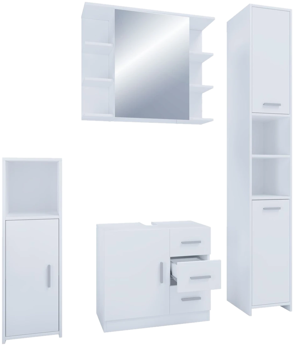 VCM 4-tlg. Badmöbelset Badezimmer Set "Zalo III" Weiß