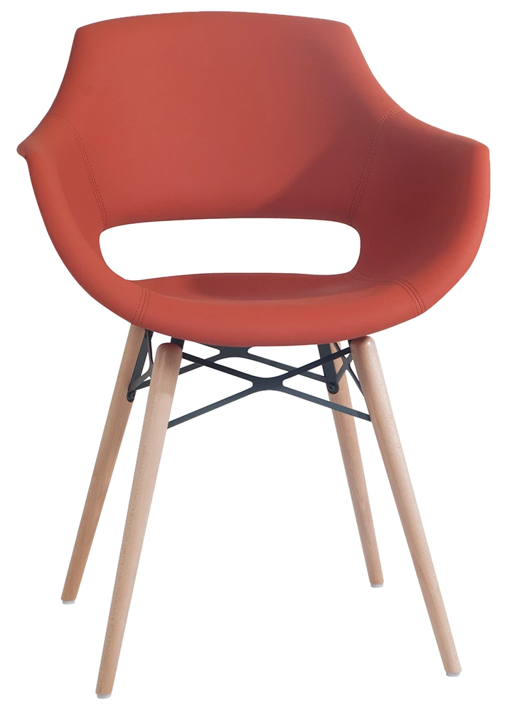 Sessel Papatya OPAL WOX KD – hellrote Kunstlederplatte