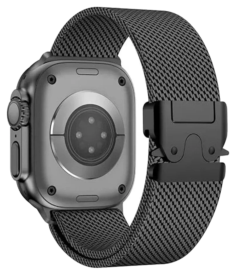 Strap-it Apple Watch Ultra Titan Milanese Armband (Schwarz)