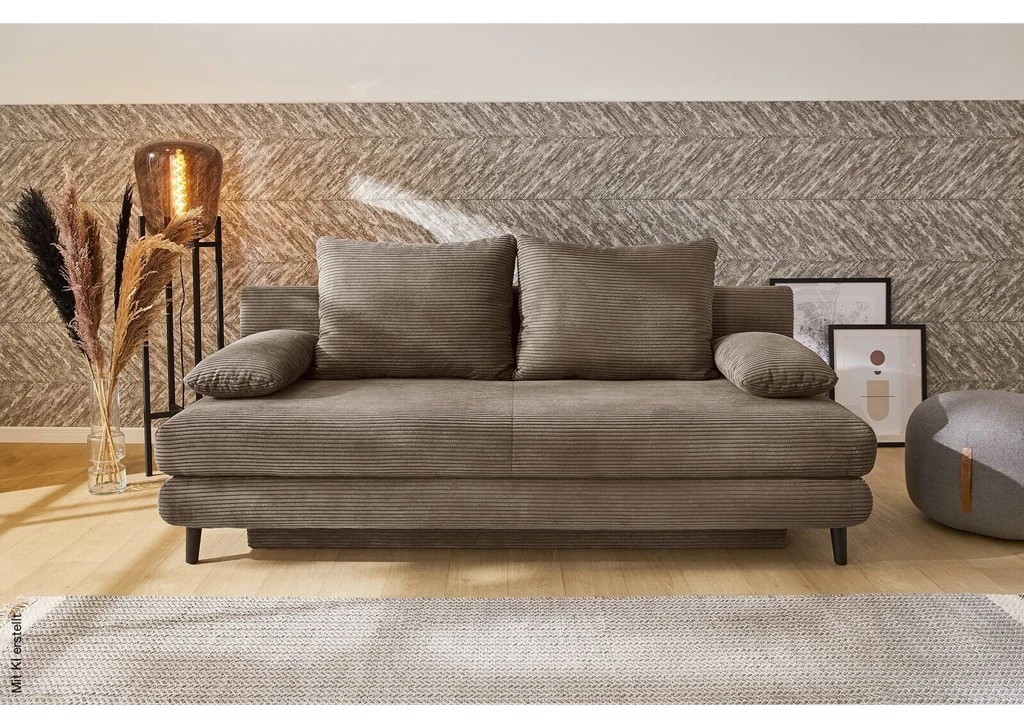 Schlafsofa taupe Microfaser