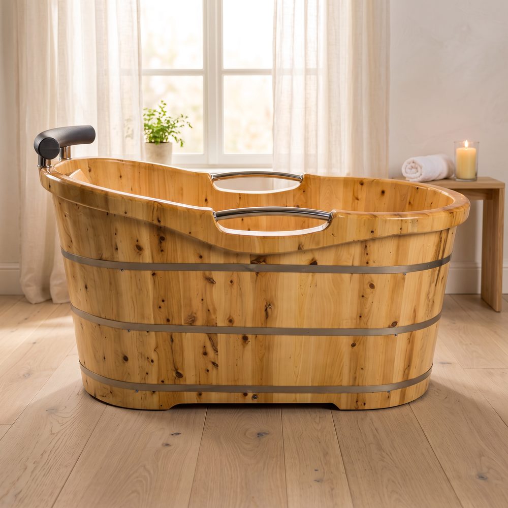 K9507-135cm Holzbadewanne Luzern 135x67cm