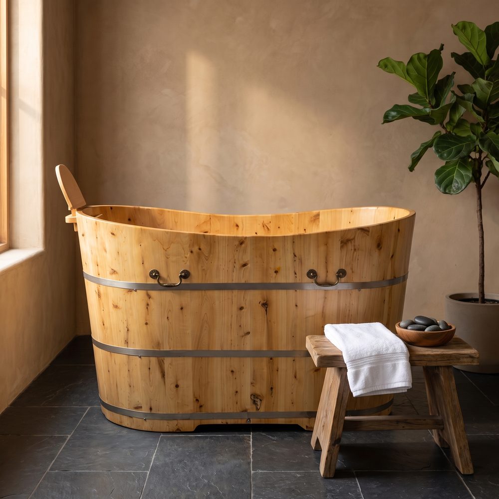 K9506-120cm Holzbadewanne Bern 120x62cm