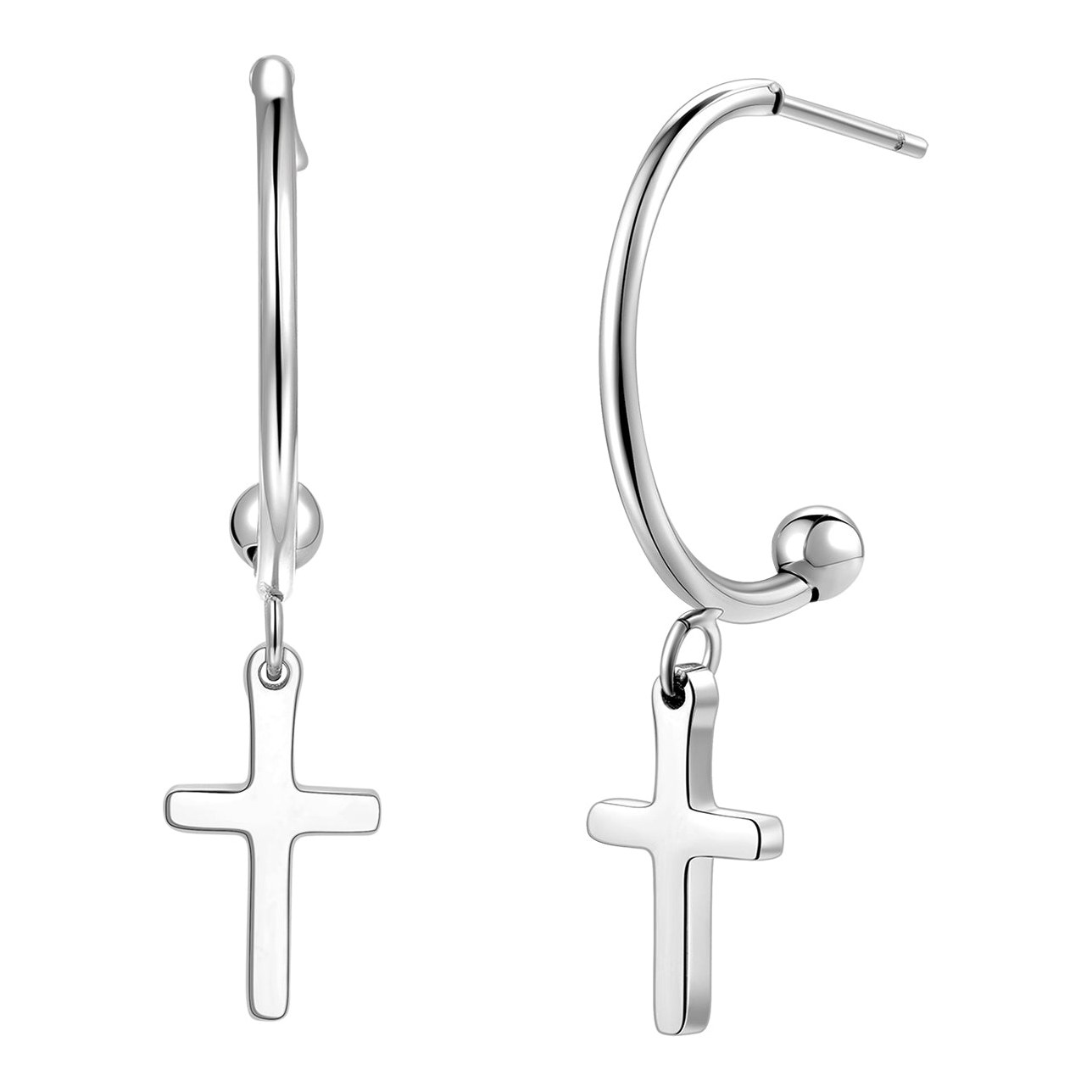 Hey Happiness Cross Creolen Silber – Silber