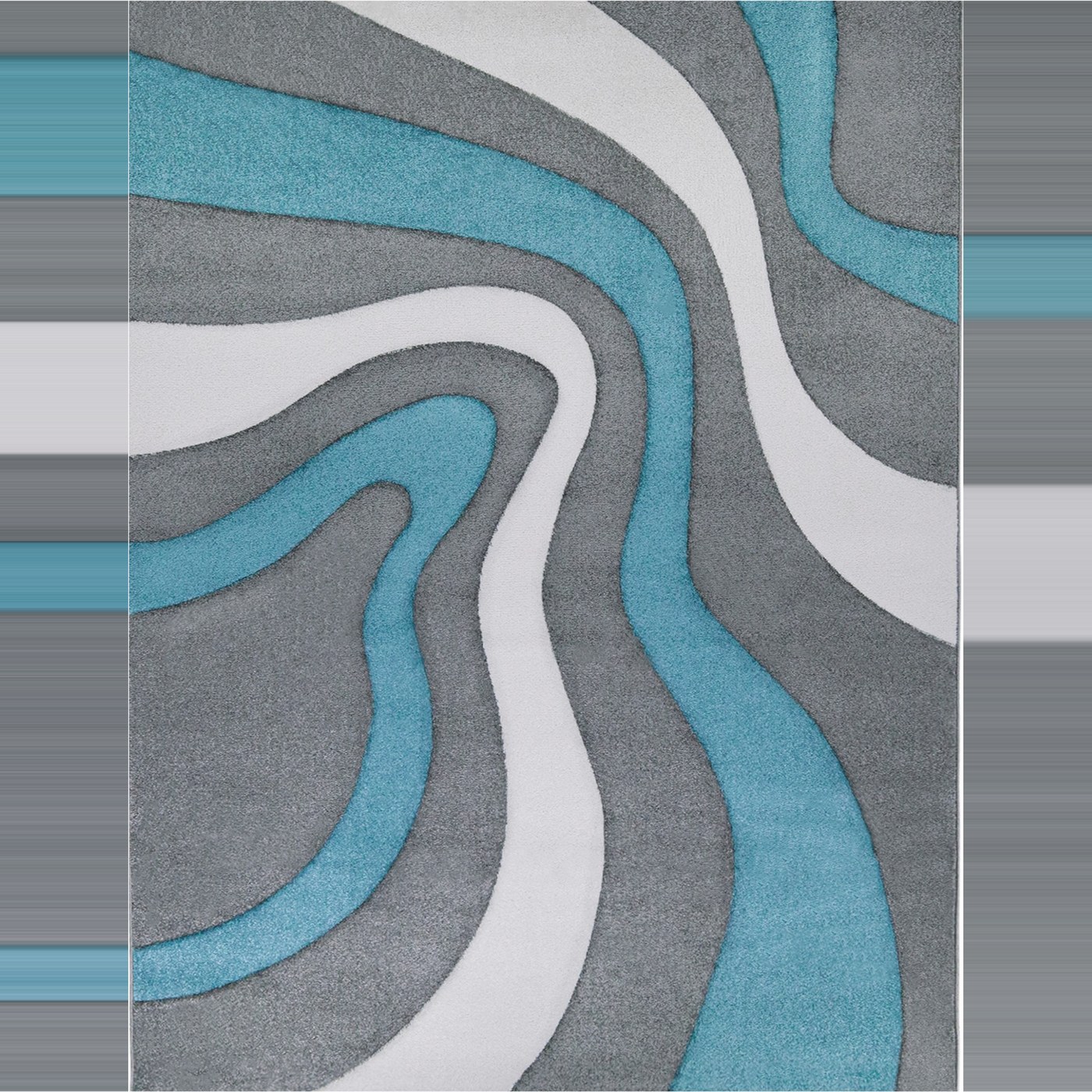 teppich.de Moderner-teppich Diamora türkis 80x150 cm