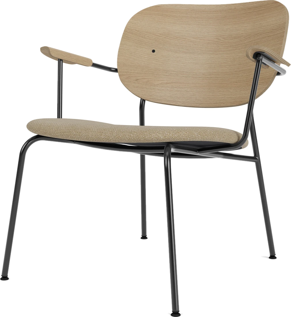 Polsterstühle Co Stuhl niedrig beige Rückenlehne helle Eiche gepolsterter Sitz mit Armlehnen